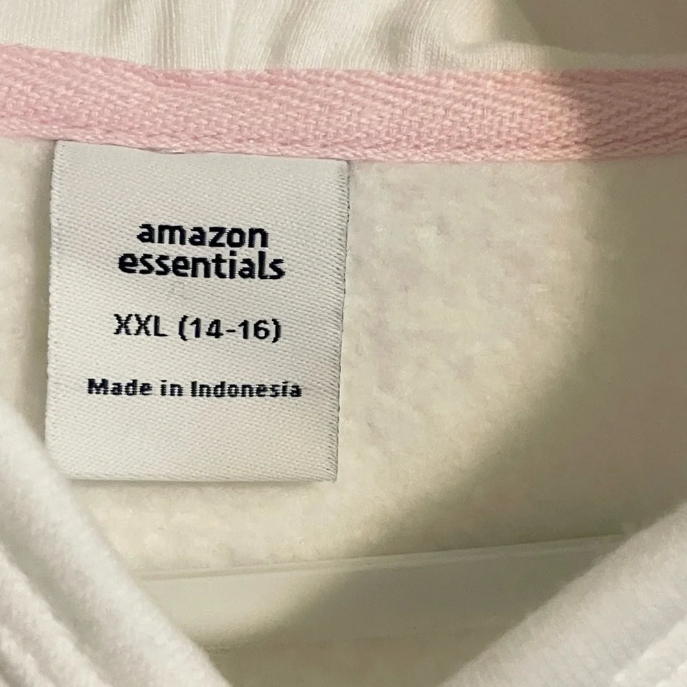 Sz XXL (14-16) Girls' Pullover Hoodie Sweatshirt for Cozy Comfort white new - Picture 5 of 8